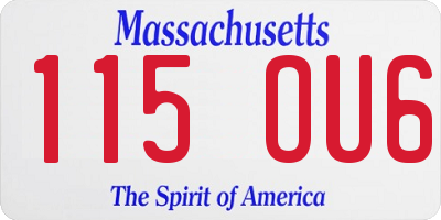 MA license plate 115OU6