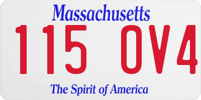 MA license plate 115OV4