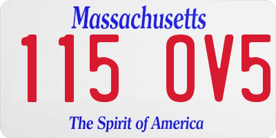 MA license plate 115OV5