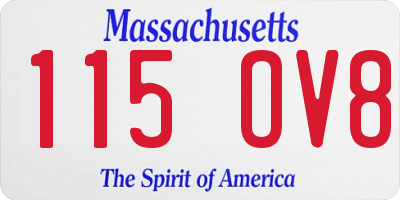 MA license plate 115OV8