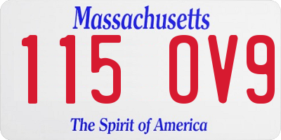 MA license plate 115OV9