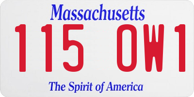 MA license plate 115OW1
