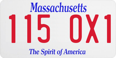 MA license plate 115OX1