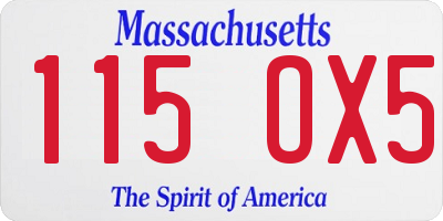 MA license plate 115OX5