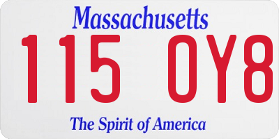 MA license plate 115OY8