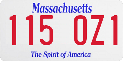 MA license plate 115OZ1
