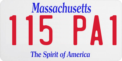 MA license plate 115PA1