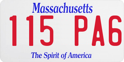 MA license plate 115PA6