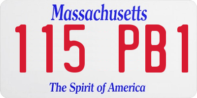 MA license plate 115PB1