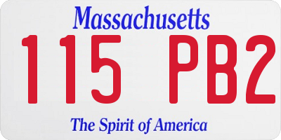 MA license plate 115PB2