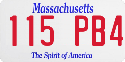 MA license plate 115PB4