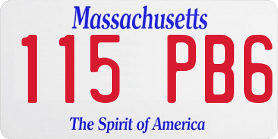 MA license plate 115PB6
