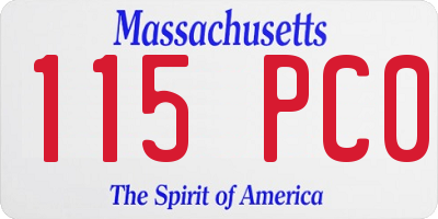 MA license plate 115PC0