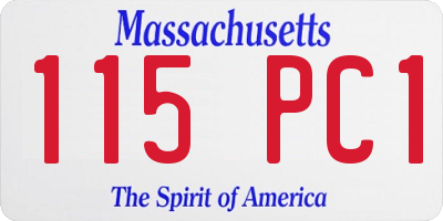 MA license plate 115PC1