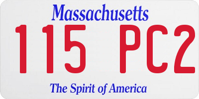 MA license plate 115PC2