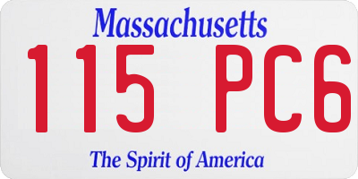 MA license plate 115PC6