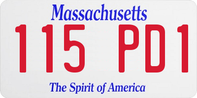 MA license plate 115PD1