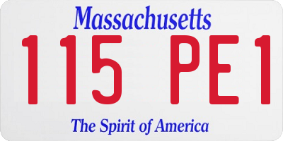 MA license plate 115PE1