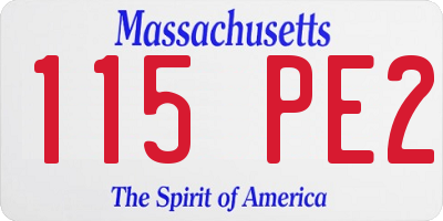 MA license plate 115PE2
