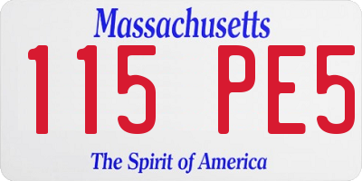 MA license plate 115PE5