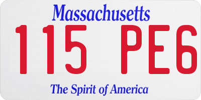 MA license plate 115PE6
