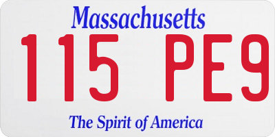 MA license plate 115PE9
