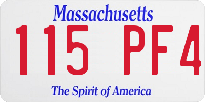MA license plate 115PF4