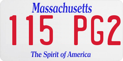 MA license plate 115PG2