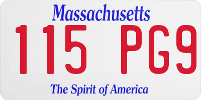 MA license plate 115PG9