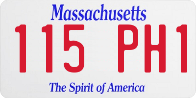 MA license plate 115PH1