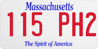 MA license plate 115PH2