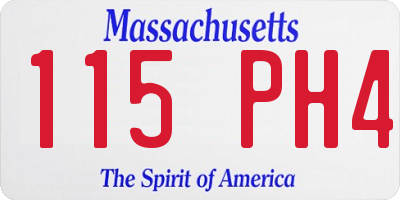 MA license plate 115PH4