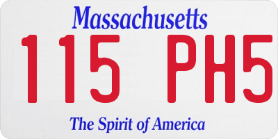 MA license plate 115PH5