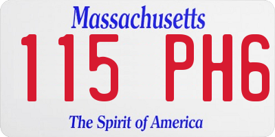 MA license plate 115PH6