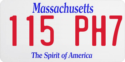 MA license plate 115PH7
