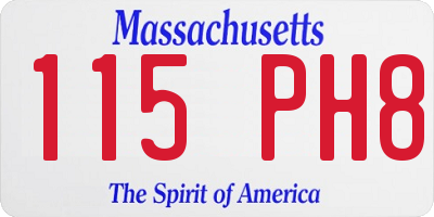 MA license plate 115PH8
