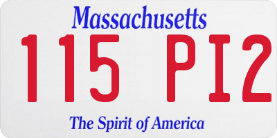 MA license plate 115PI2