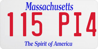 MA license plate 115PI4