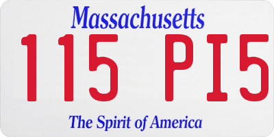 MA license plate 115PI5