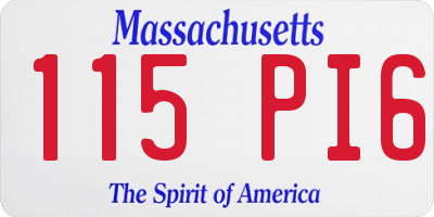 MA license plate 115PI6