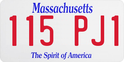 MA license plate 115PJ1