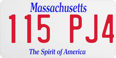MA license plate 115PJ4