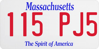 MA license plate 115PJ5
