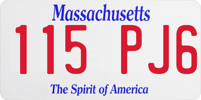 MA license plate 115PJ6
