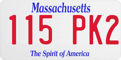 MA license plate 115PK2