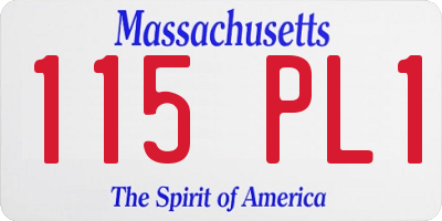 MA license plate 115PL1