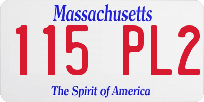 MA license plate 115PL2