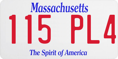 MA license plate 115PL4