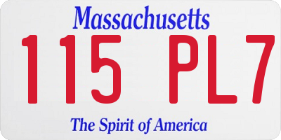 MA license plate 115PL7