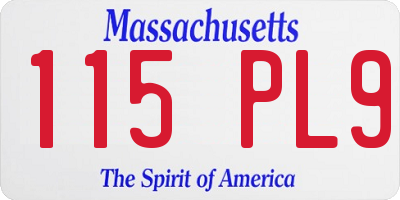 MA license plate 115PL9